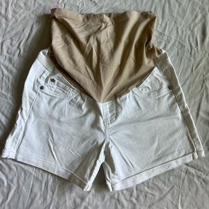 White Denim Maternity Shorts indigo blue size small
